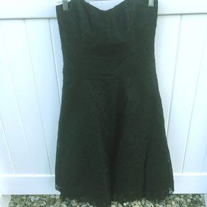 Strapless Black NIcole Miller Lace Cocktail Dress